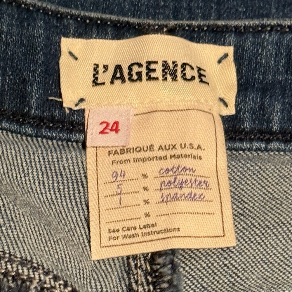 L’AGENCE Sandy Durango Blue High‑Rise Wide Leg Jeans – Front Seam - 24 - NWT - Picture 5 of 9